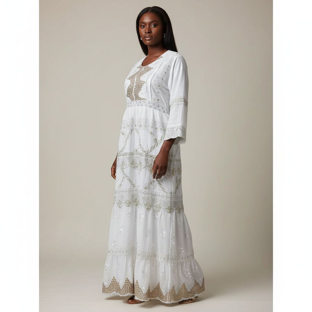 Robe voile suisse blanche Geztner