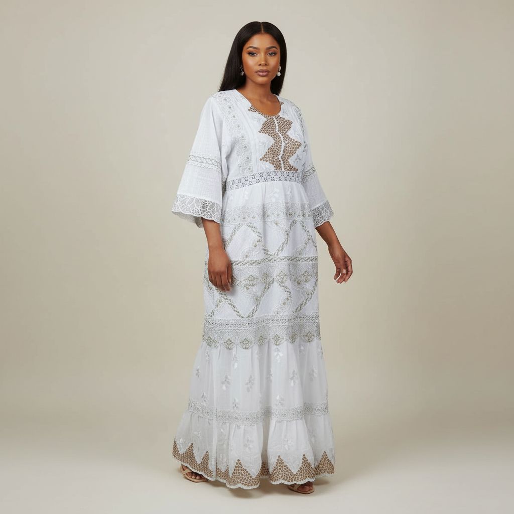 Robe voile suisse blanche Geztner