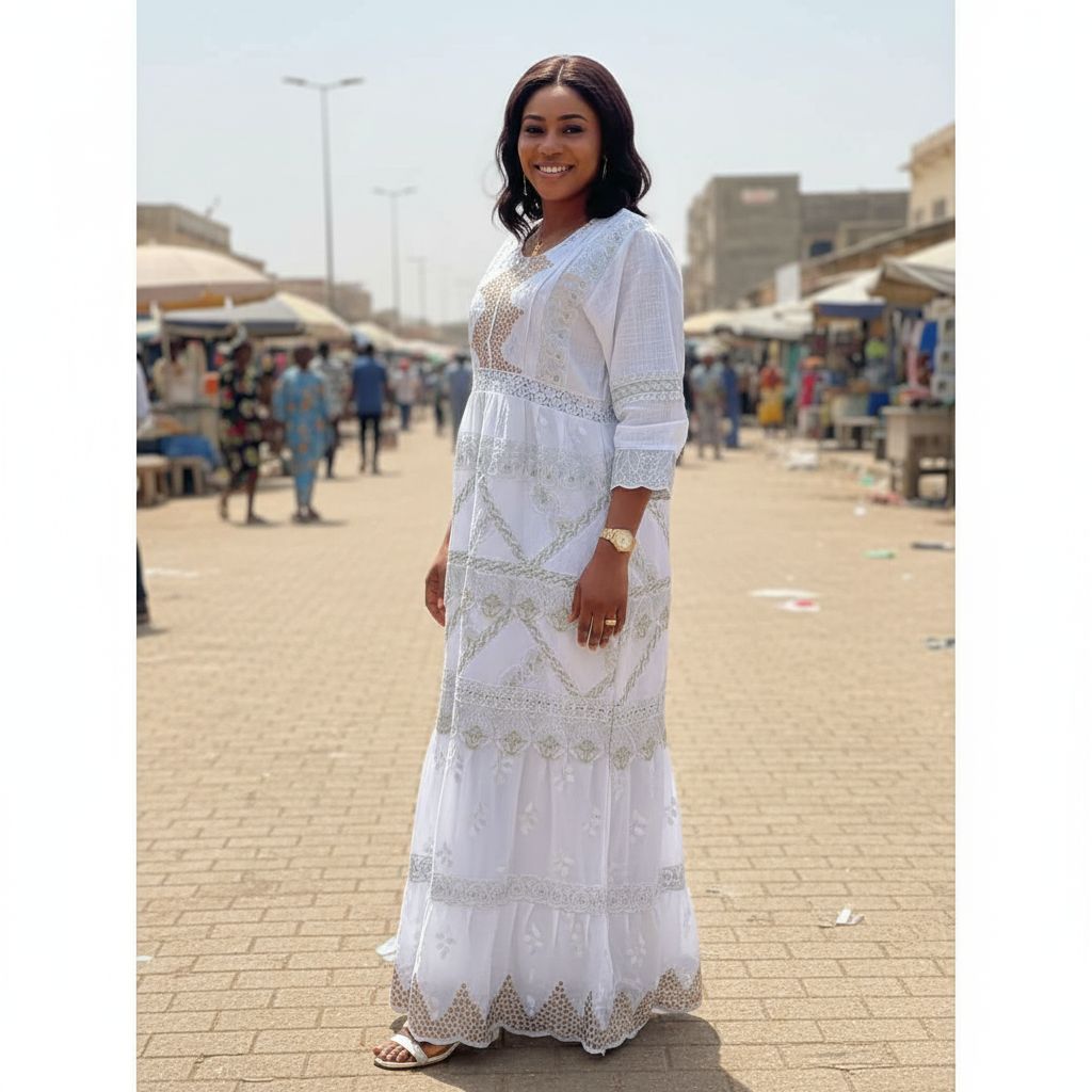 Robe voile suisse blanche Geztner
