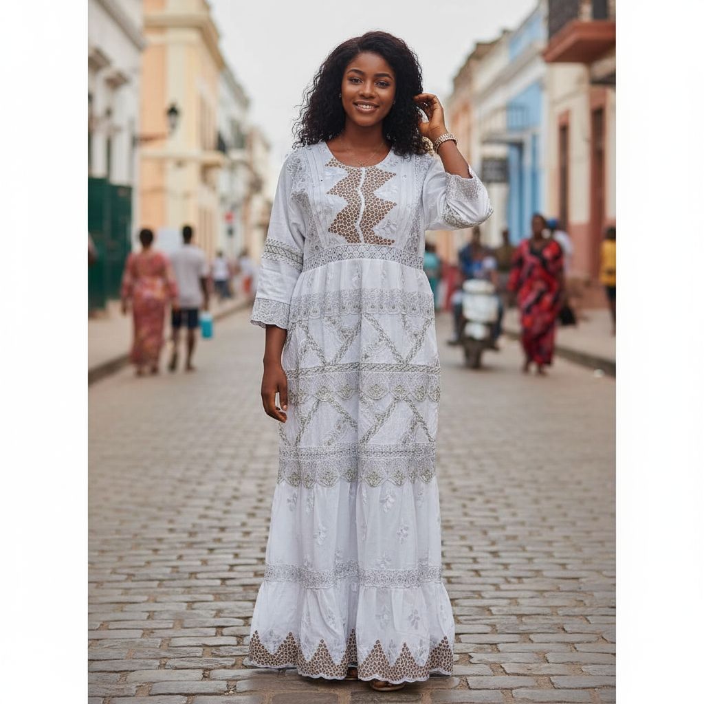 Robe voile suisse blanche Geztner