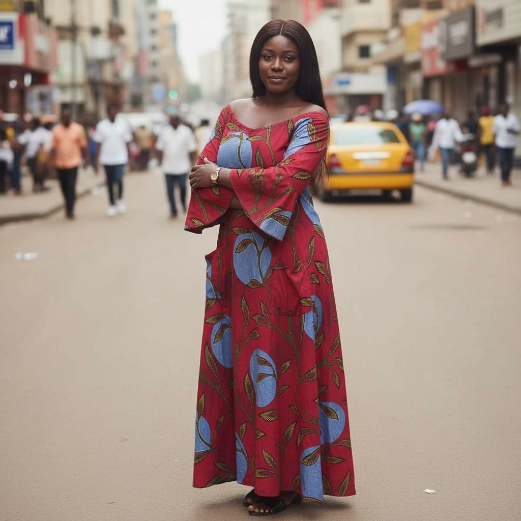 Robe wax femme longue et élégante – Robe africaine chic multicolore