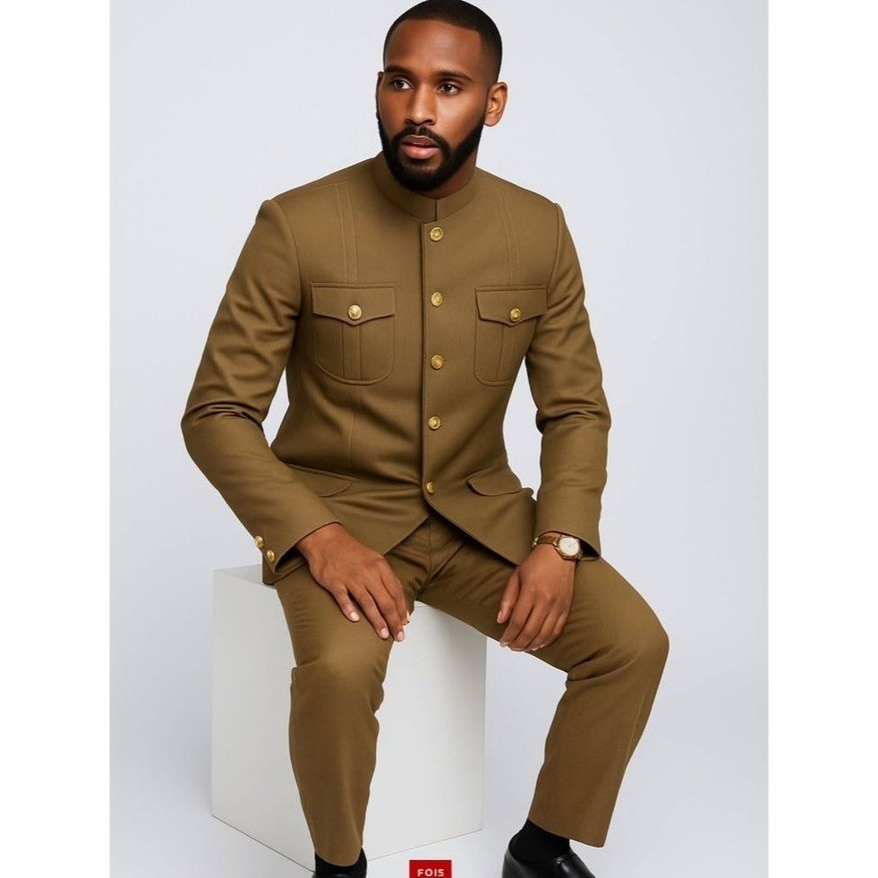 Costume safari homme chic, veste saharienne coton, élégant urbain et pratique