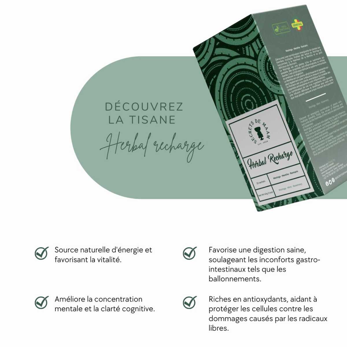 Infusions énergitique au moringa bio (60g)