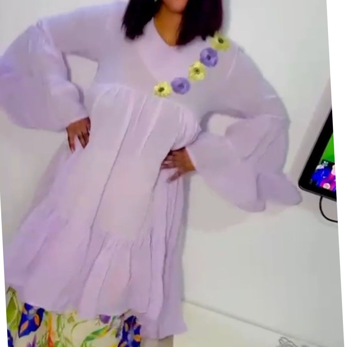 Ensemble femme élégant en mauve et vert pour un look irrésistible