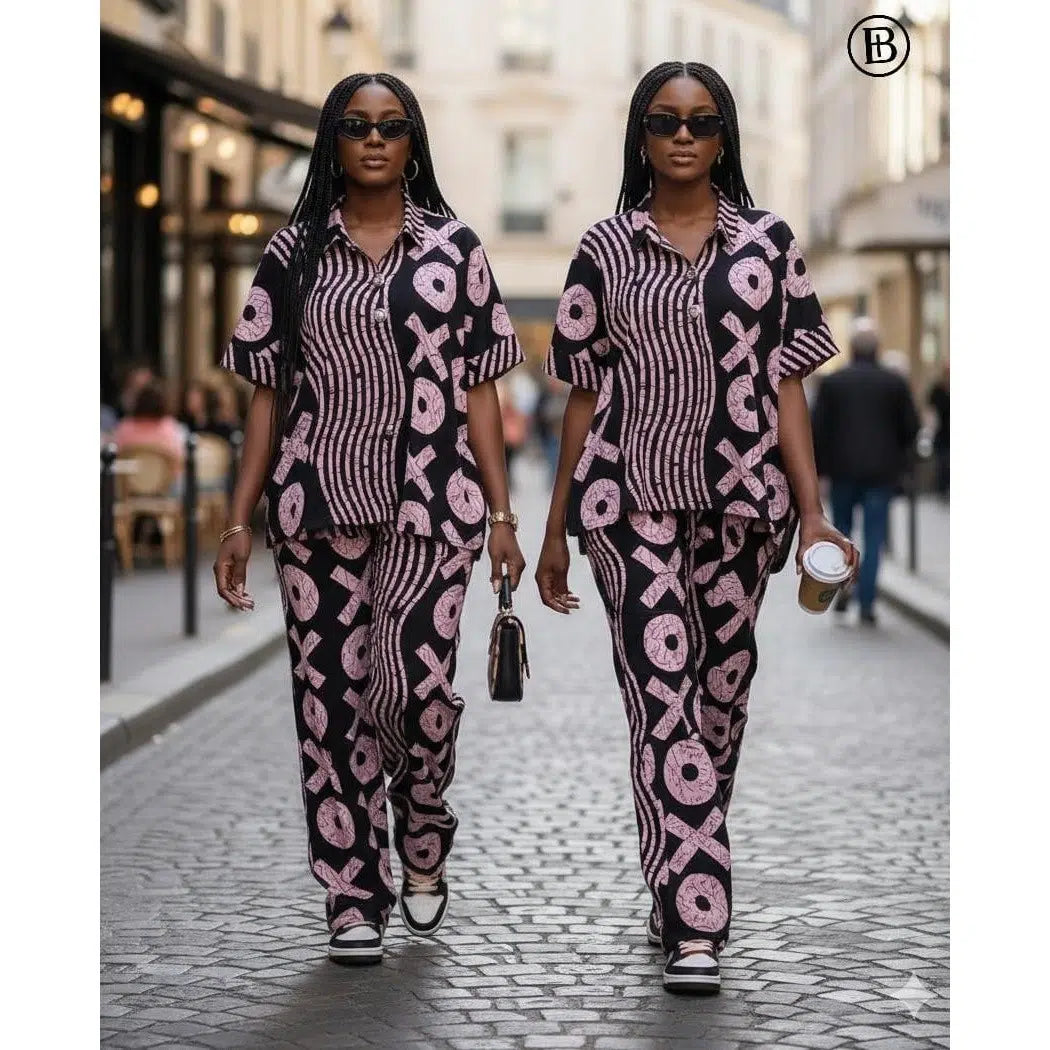 Combinaison pantalon femme bohème chic ample – Motifs africains élégants