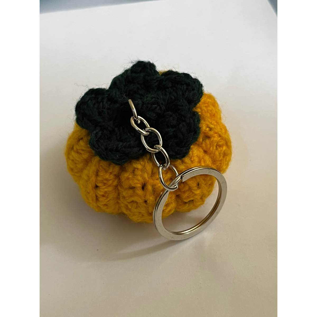 Porte-clés citrouille crocheté orange, fait main, accessoire sac original