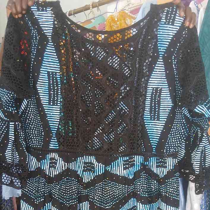Robe femme en wax et brode