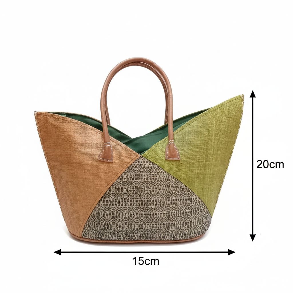 Grand sac cabas en raphia style bohème chic