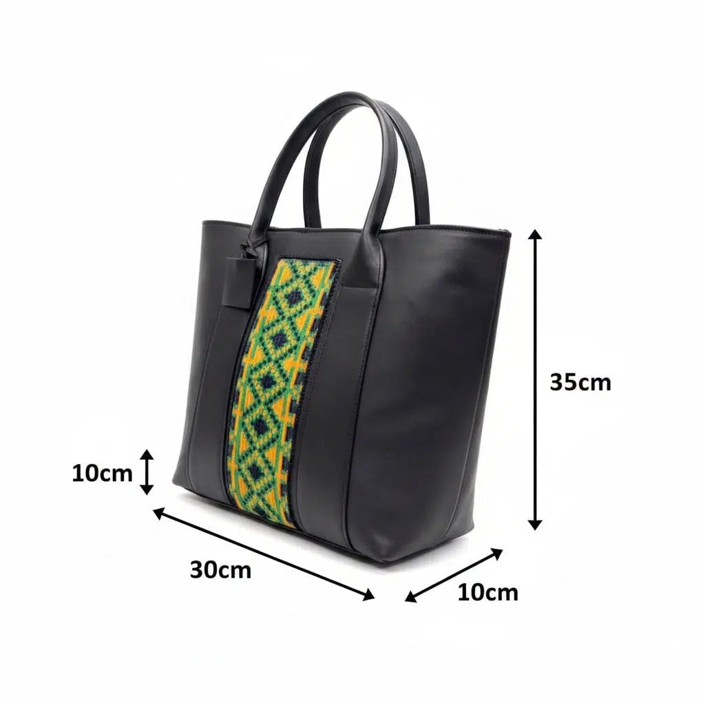 Sac cabas en pagne tissu noir