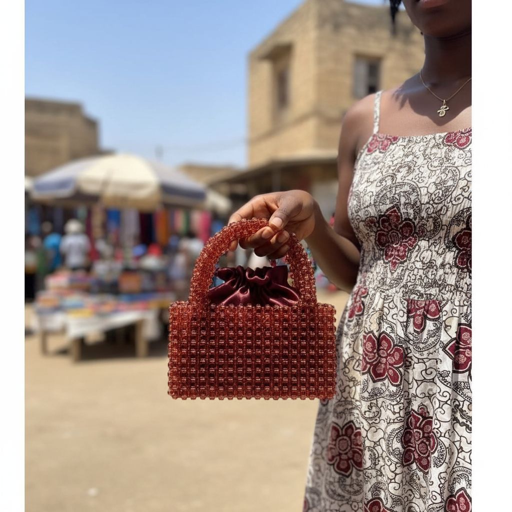 Sac en perle femme marron 19x12 cm – Sac à main perles chic événement