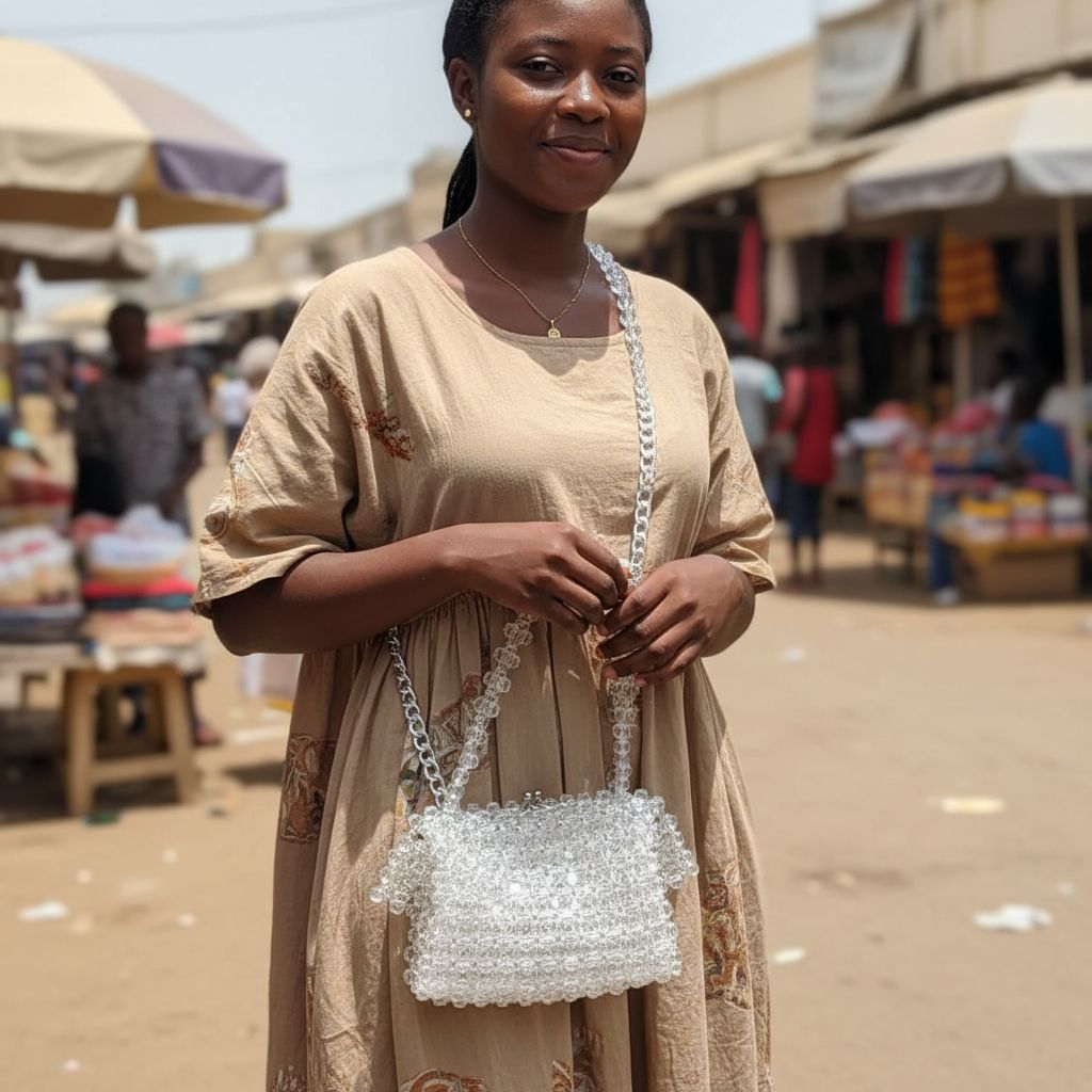 Sac en perle transparent blanc, sac à main chic avec chaîne argentée