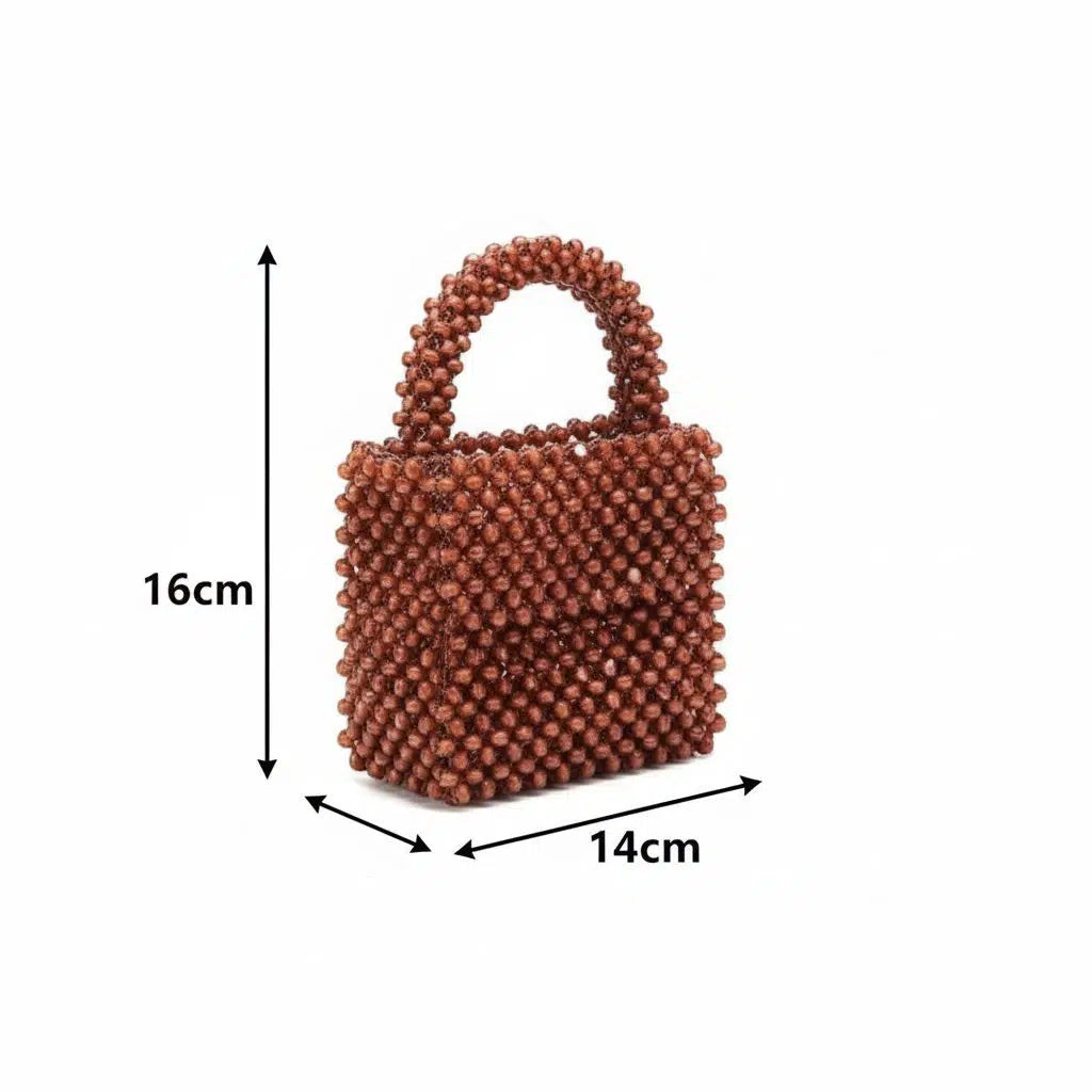 Sac en perles marron fait main