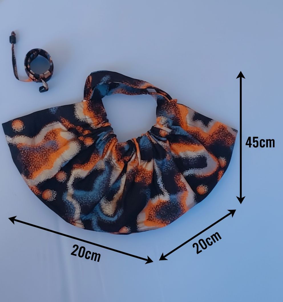 Sac wax femme artisanal coloré avec bracelet – Ensemble ethnique chic fait main