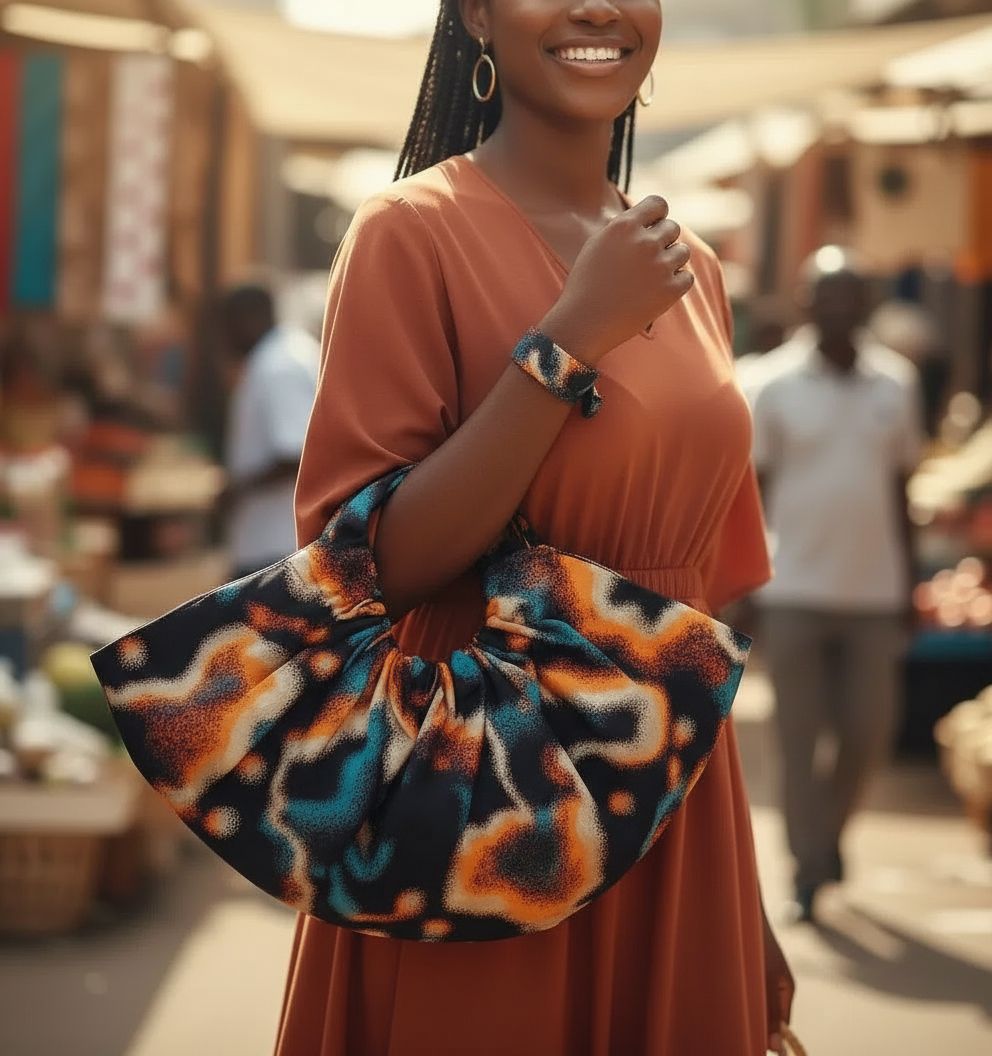 Sac wax femme artisanal coloré avec bracelet – Ensemble ethnique chic fait main