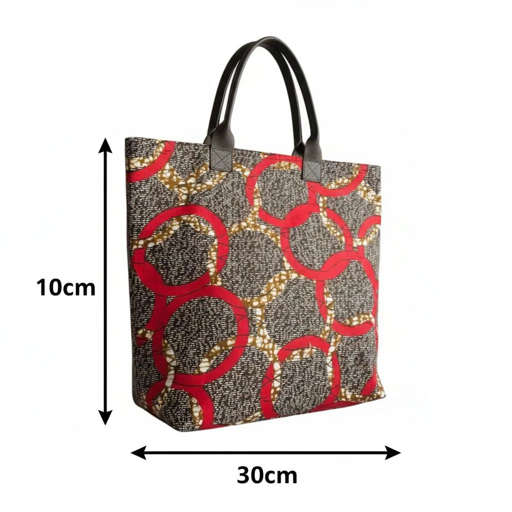 Grand sac en toile coton à motifs graphiques