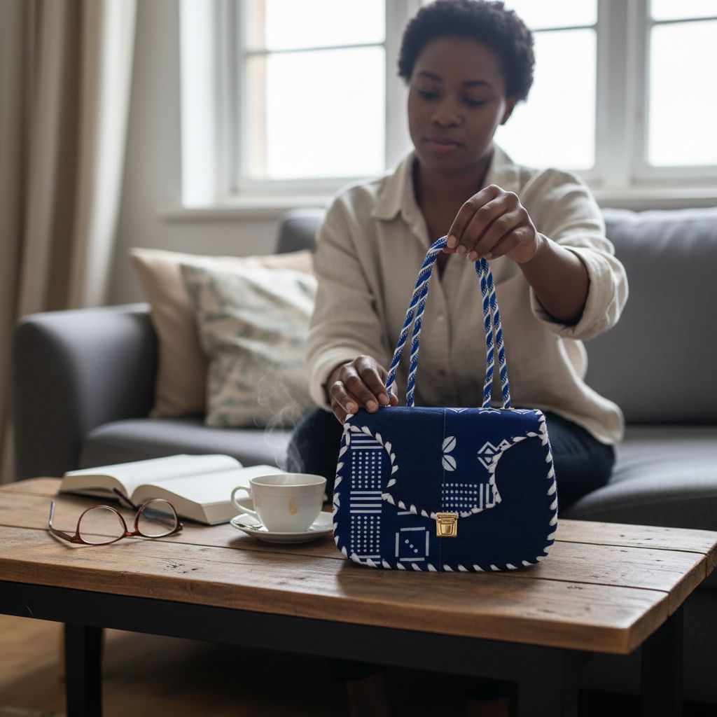 Sac wax africain bleu