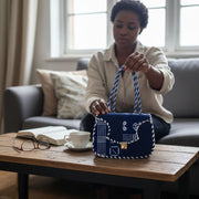 Sac wax africain bleu