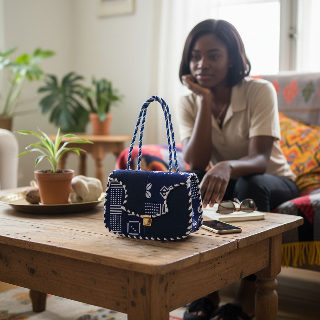 Sac wax africain bleu