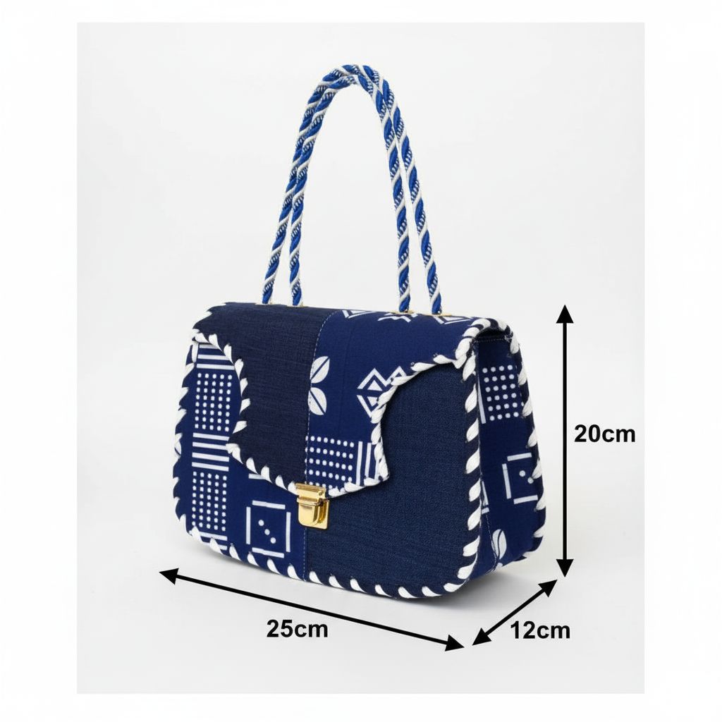 Sac wax africain bleu