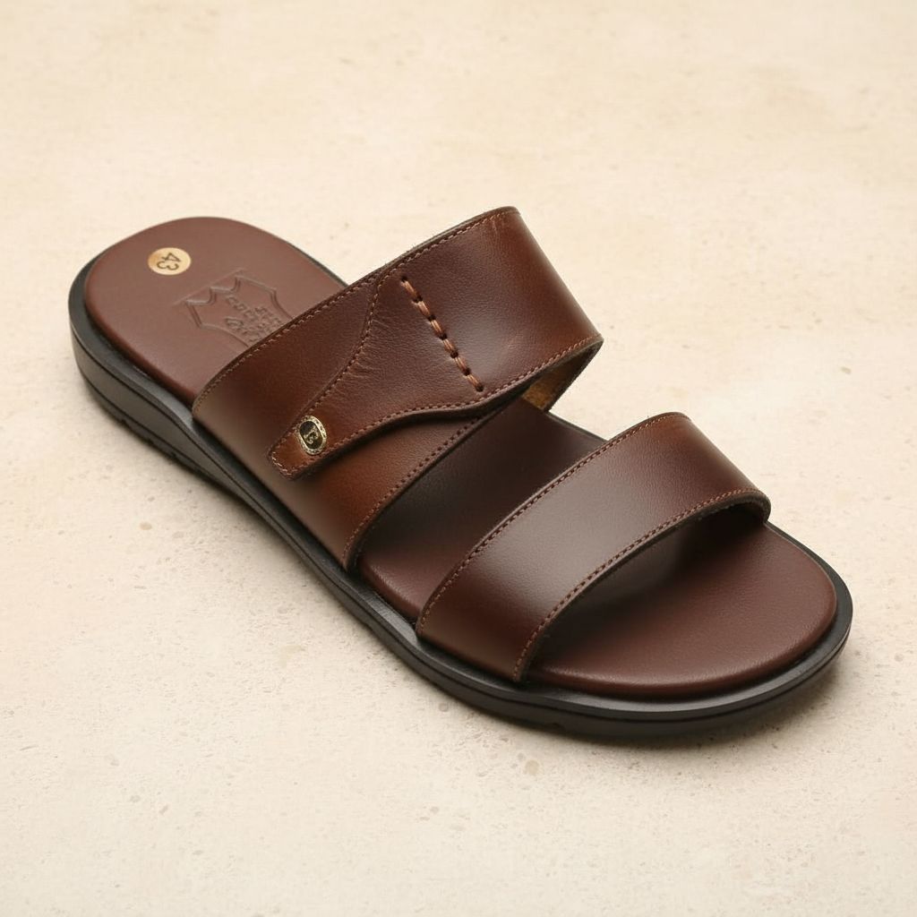 Sandal Ngaye Homme marron cuir – Sandale confortable et élégante 43
