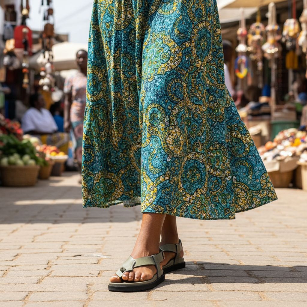 Sandale cuir femme verte kaki confortable, bride ajustable, pointure 39