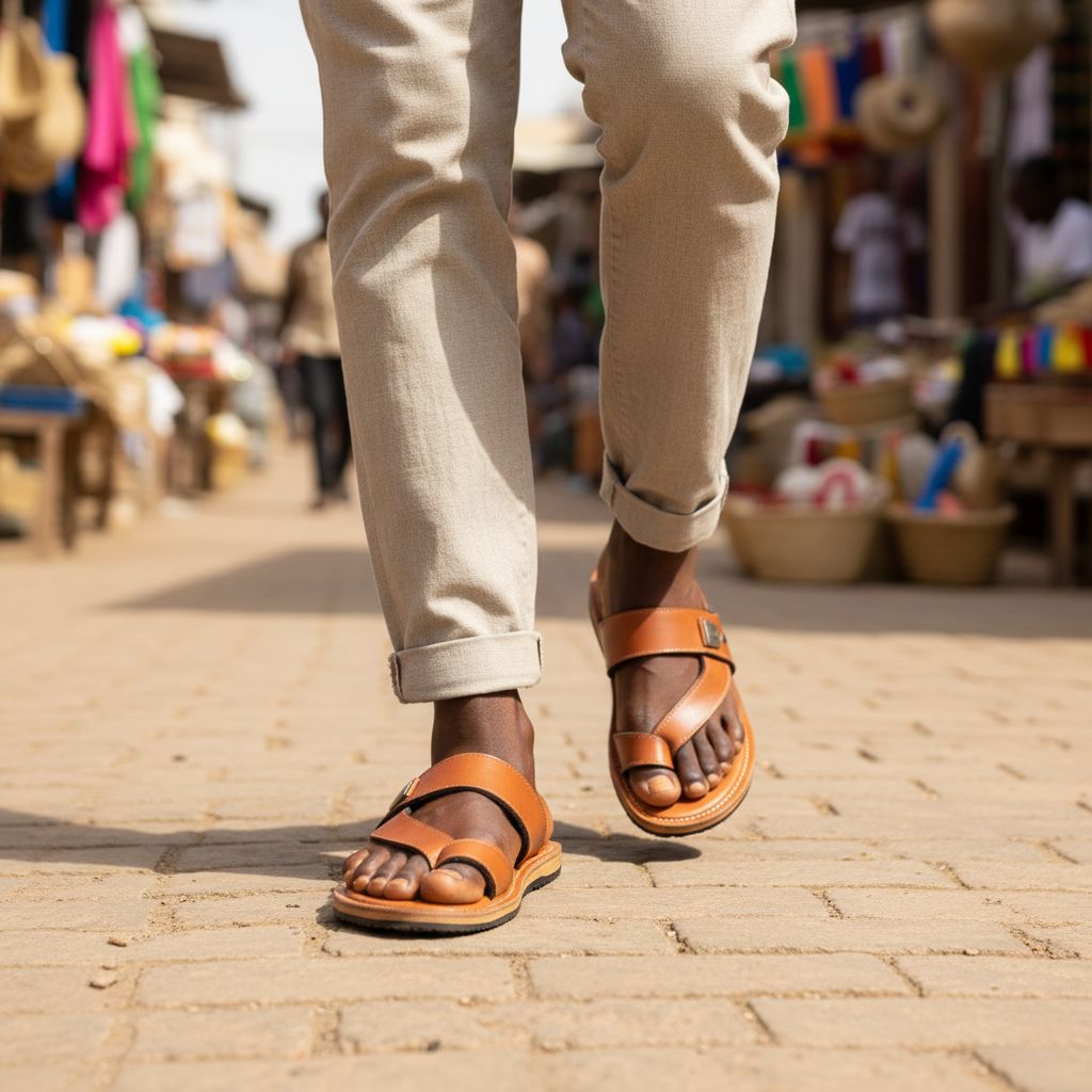 Sandale cuir homme marron, élégante et confortable, pointure 45