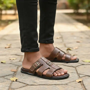 Sandale cuir homme marron Ngaye – élégante, confortable et artisanale