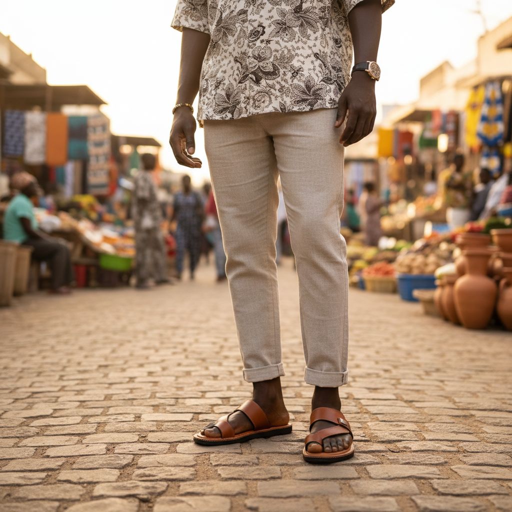 Sandale cuir homme marron, élégante et confortable, pointure 45