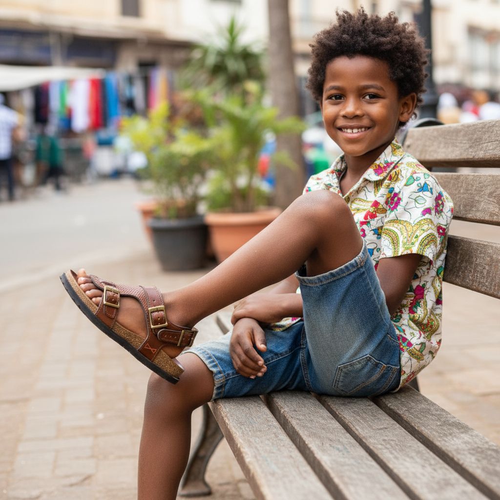 Sandale cuir homme marron cognac confortable réglable semelle liège