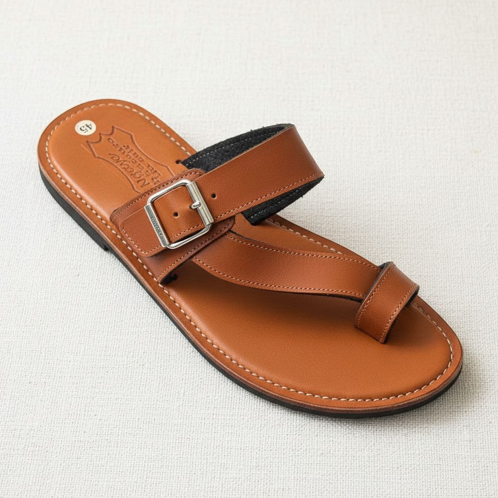 Sandale cuir homme marron, élégante et confortable, pointure 45