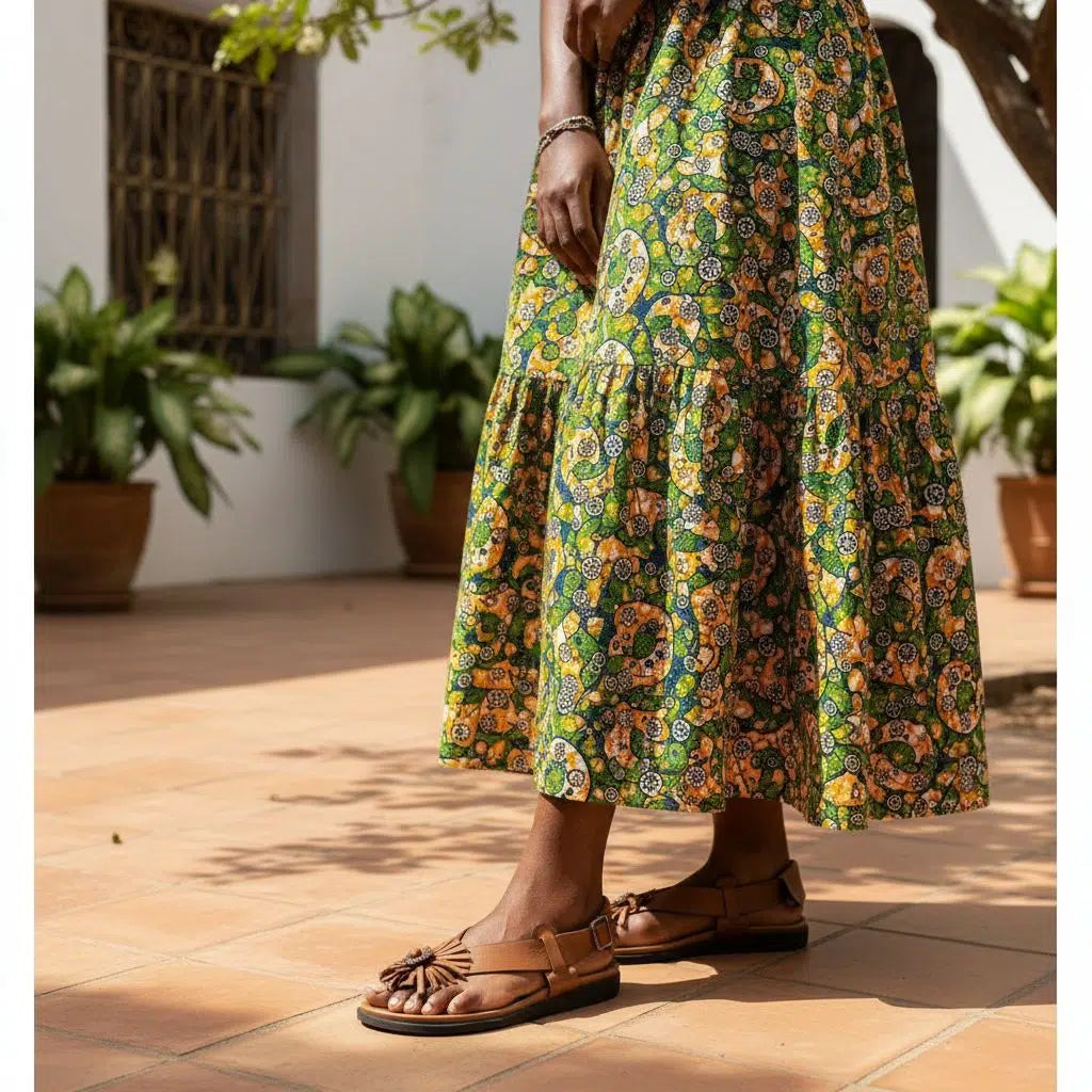 Sandale femme cuir marron artisanale