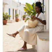 Sandale femme pagne rose – élégante mule tissée, chic et confortable
