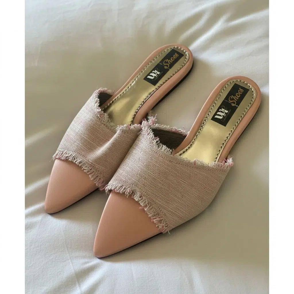 Sandale femme pagne rose – élégante mule tissée, chic et confortable