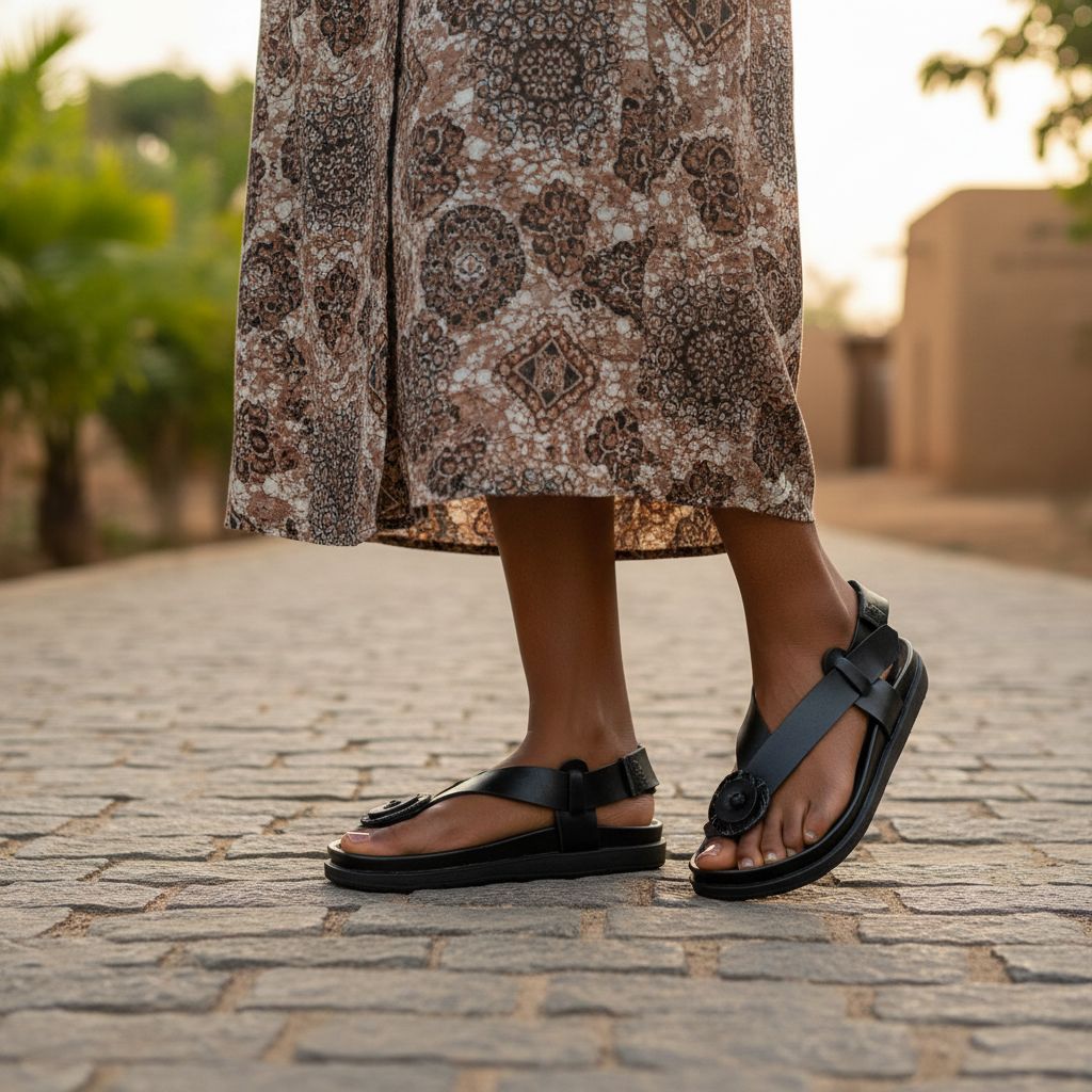 Sandale homme cuir noir élégante et confortable – Design moderne urbain