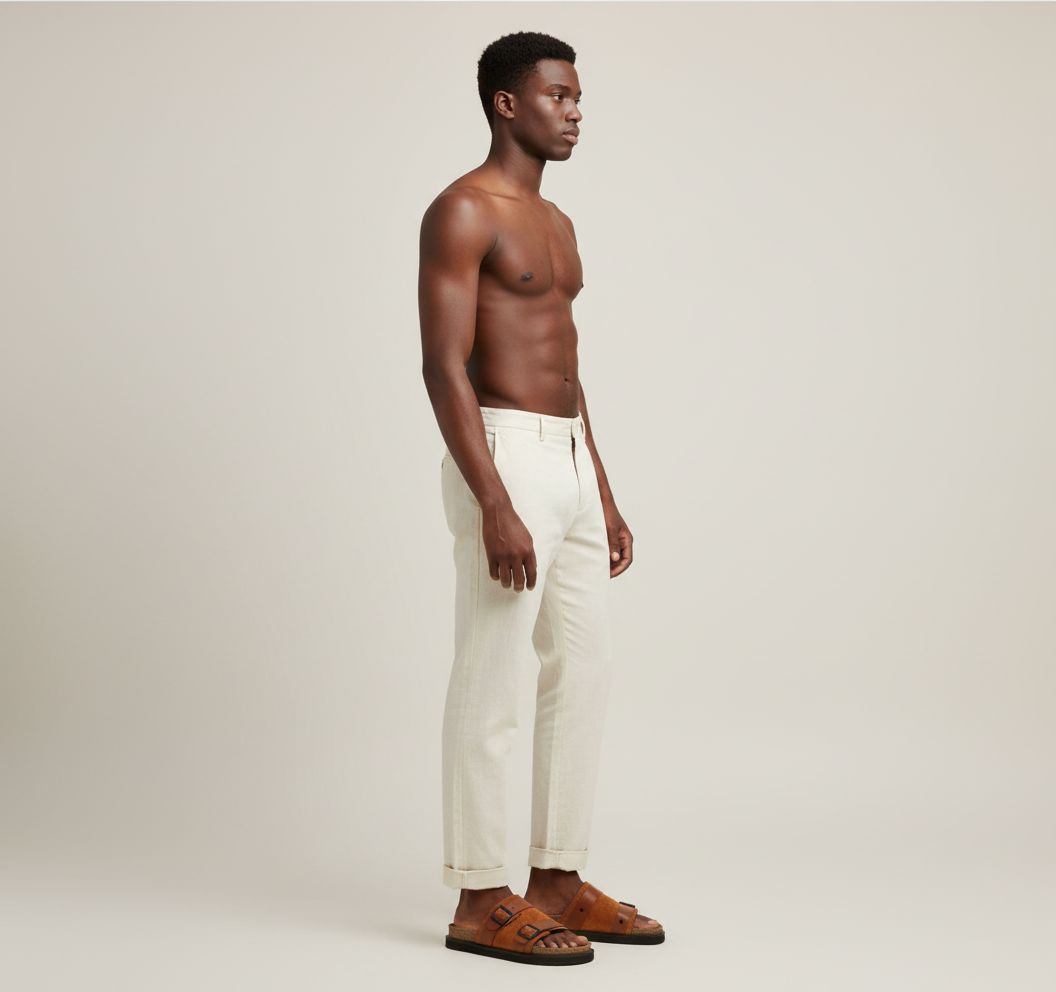 Sandale homme cuir marron confortable, double bride réglable, semelle liège