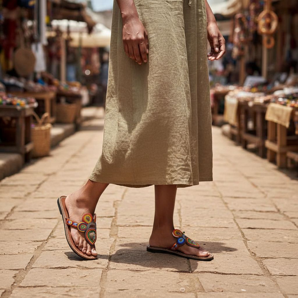 Sandales cuir femme multicolores motifs floraux