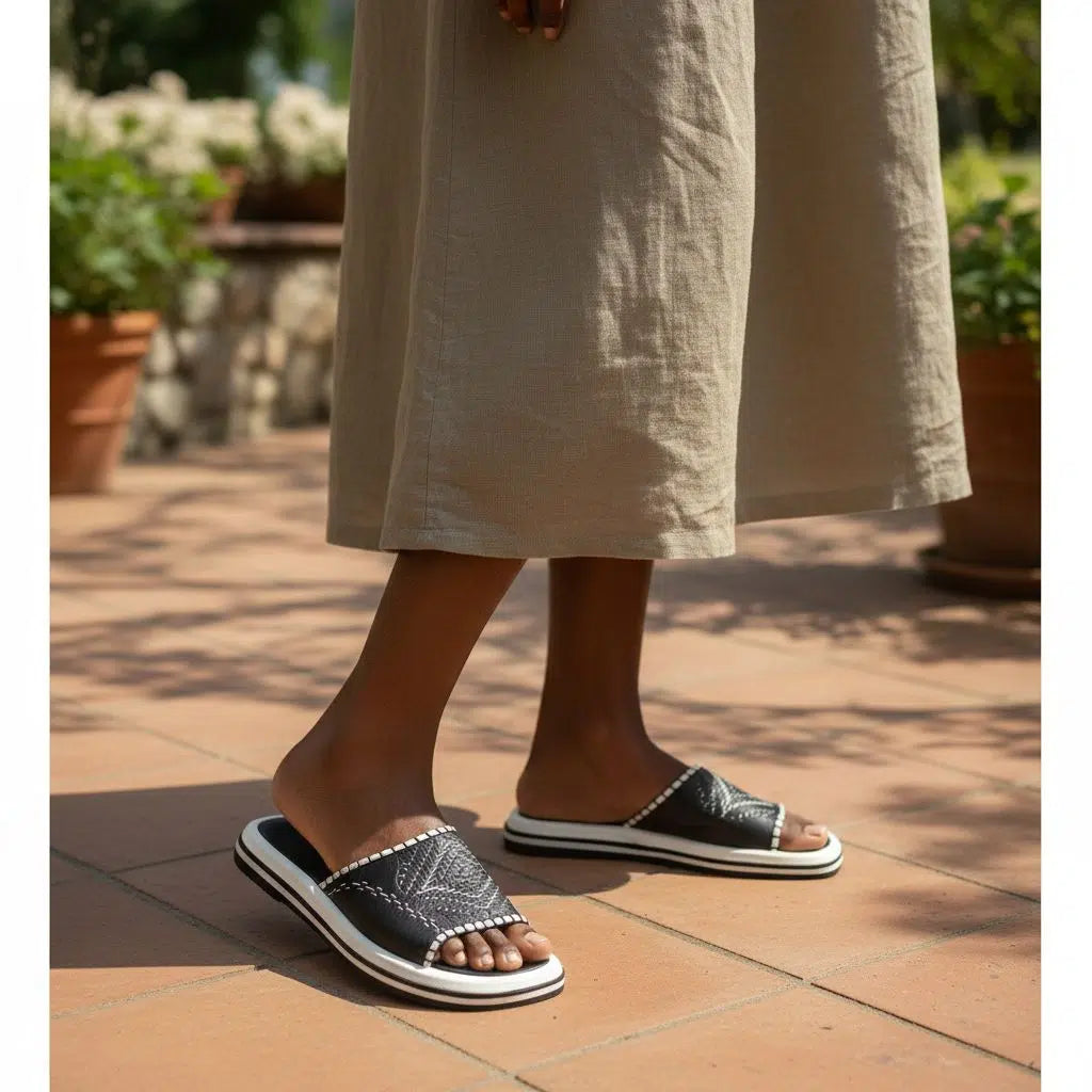 Sandales cuir lavable femme – élégantes, confortables et antidérapantes