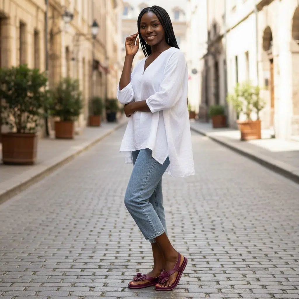 Sandales plates femme Padame en similicuir, élégantes et confortables