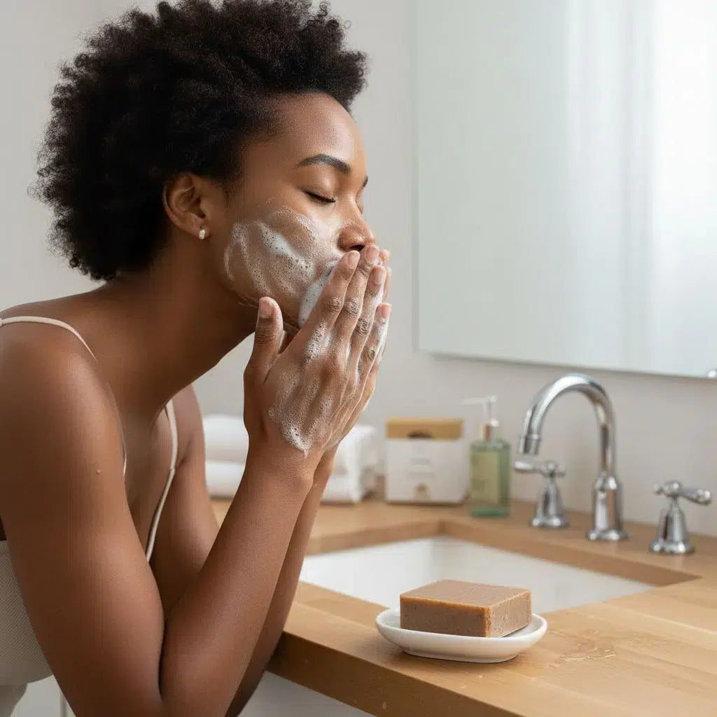 Savon anti taches visage naturel Réglisse &amp; Pois chiches – Éclat et teint unifié