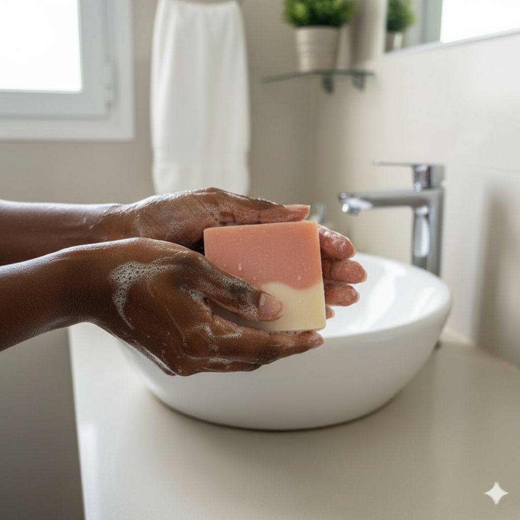 Savon artisanal argile rose et blanche, visage purifiant doux Queen Soap