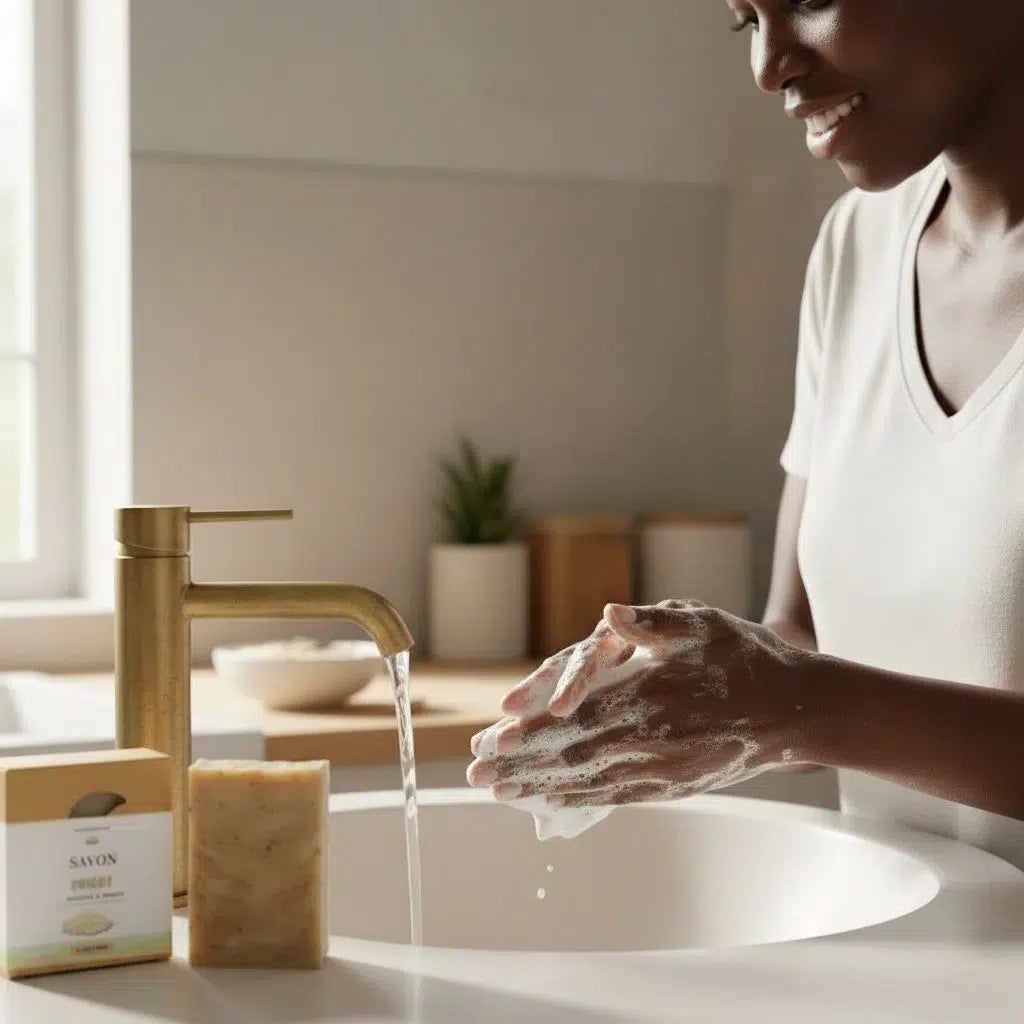 Savon artisanal riz au lait – Naturel, exfoliant doux, hydratant peau sensible