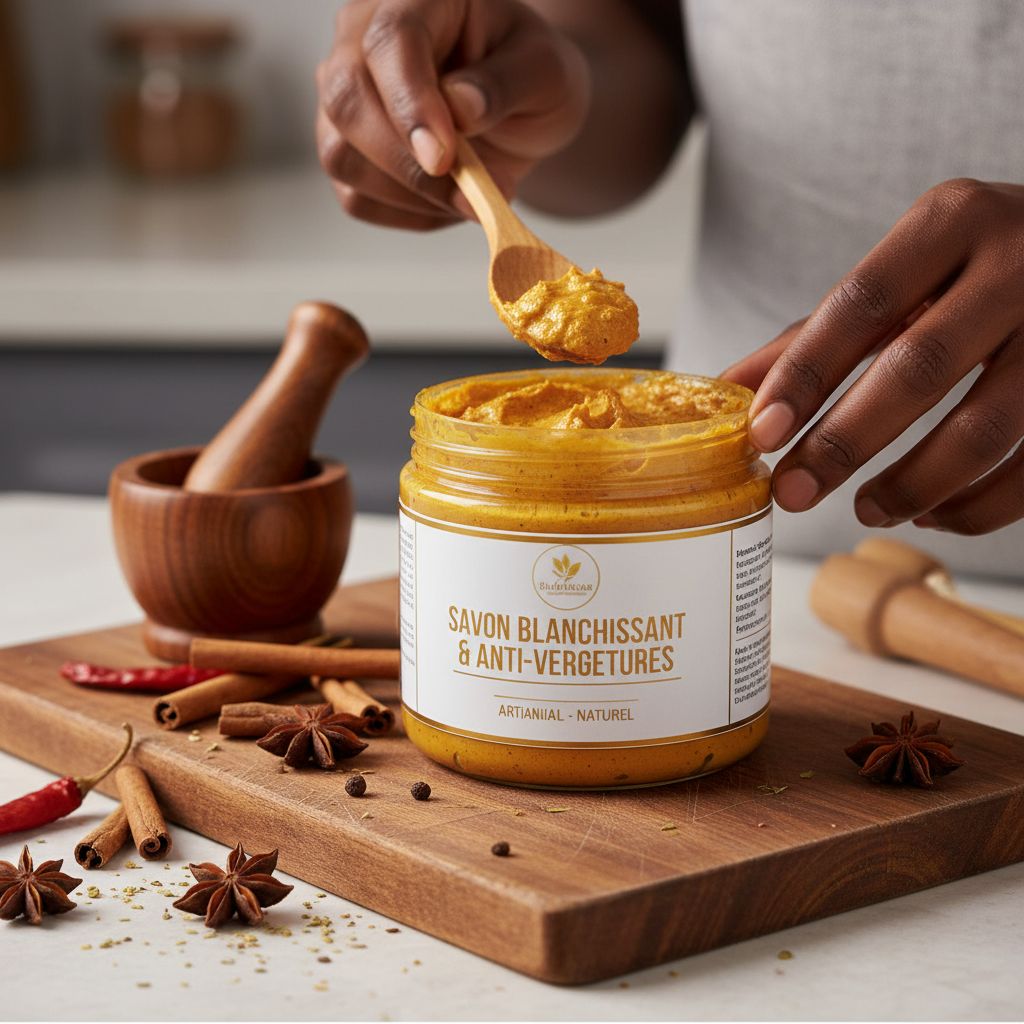 Savon blanchissant efficace et anti vergetures, soin naturel hydratant