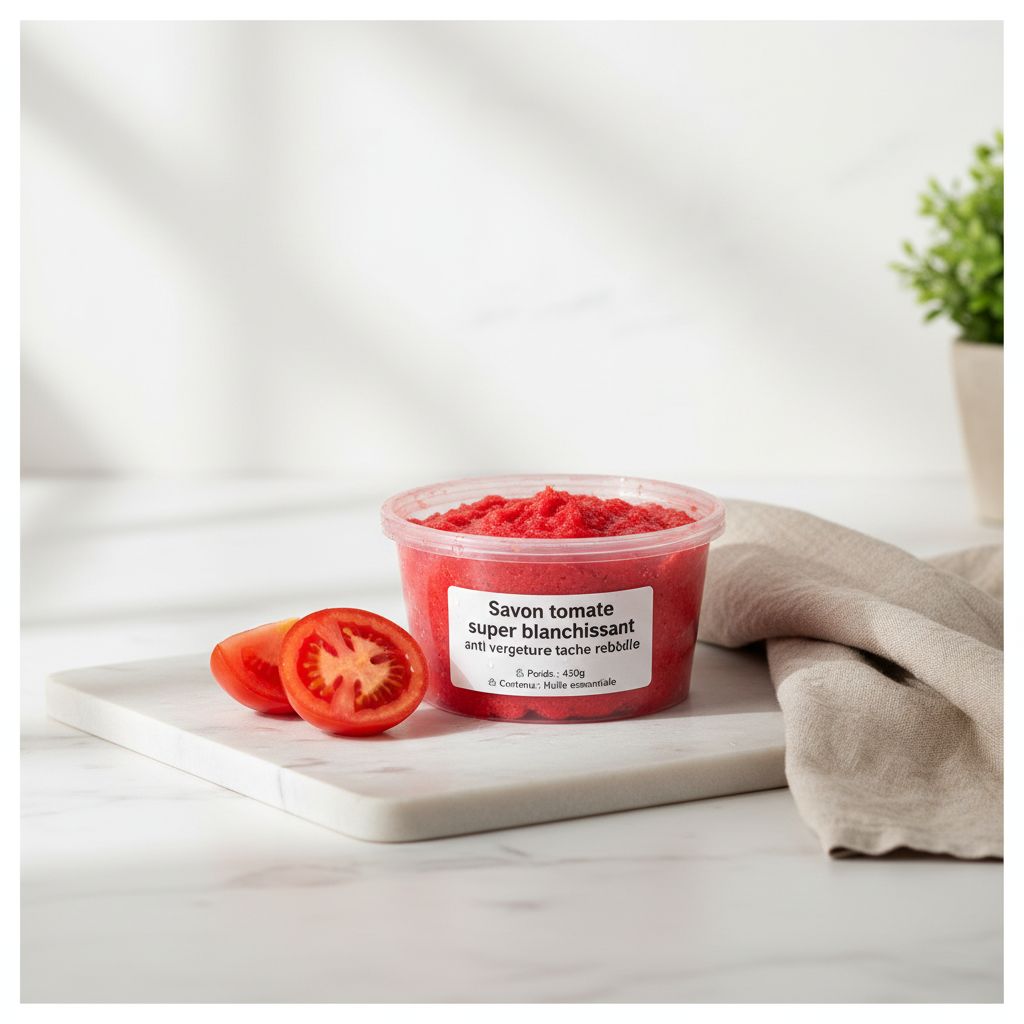 Savon blanchissant à la tomate 450g – Anti tache et vergeture, visage et corps