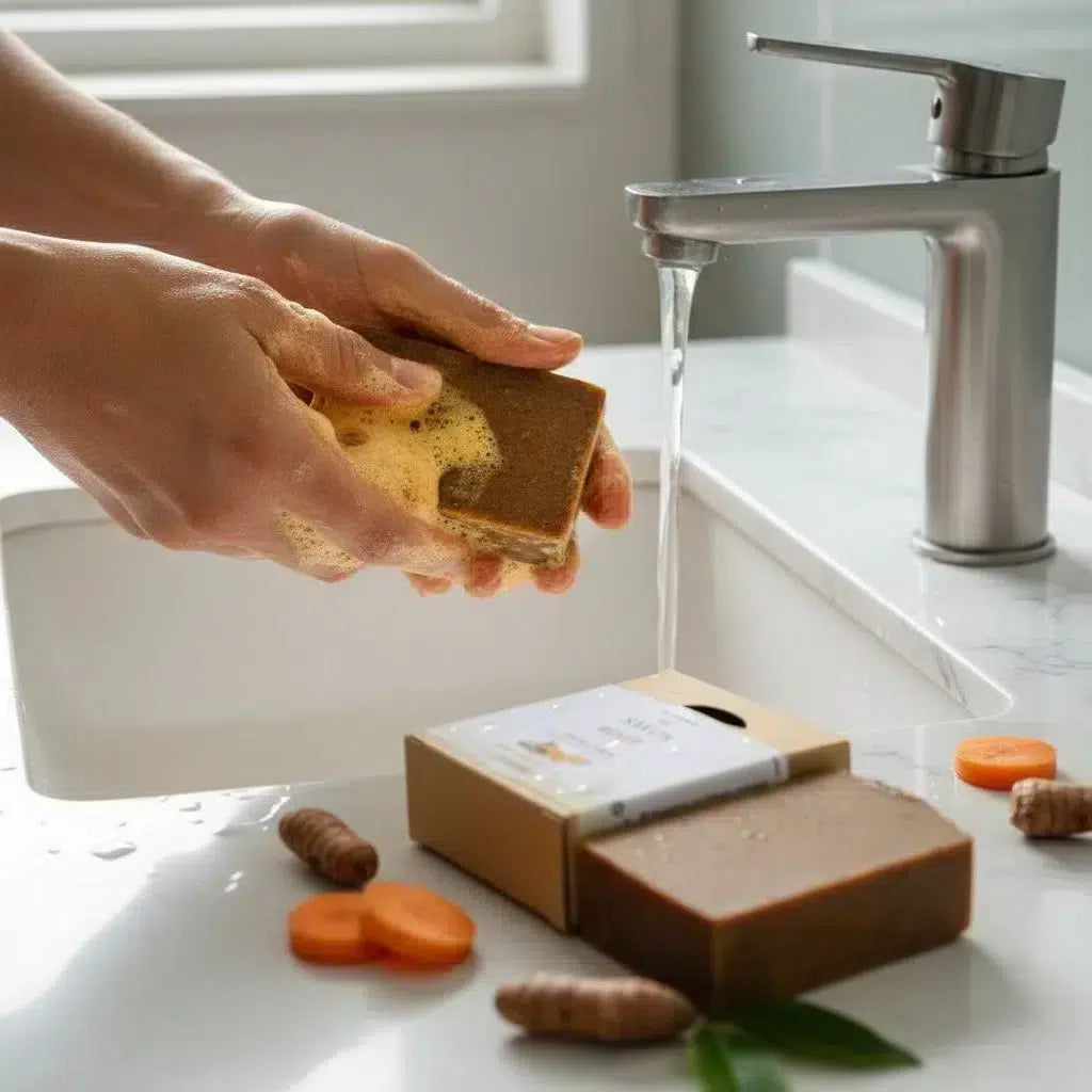 savon curcuma éclat naturel anti-taches pour peau radieuse