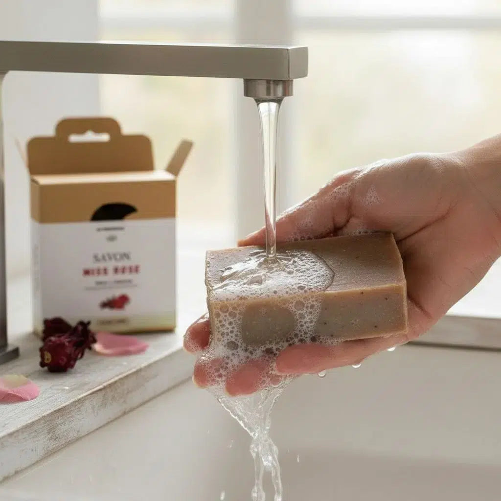 Savon naturel Miss Rose hydratant au bissap et géranium premium