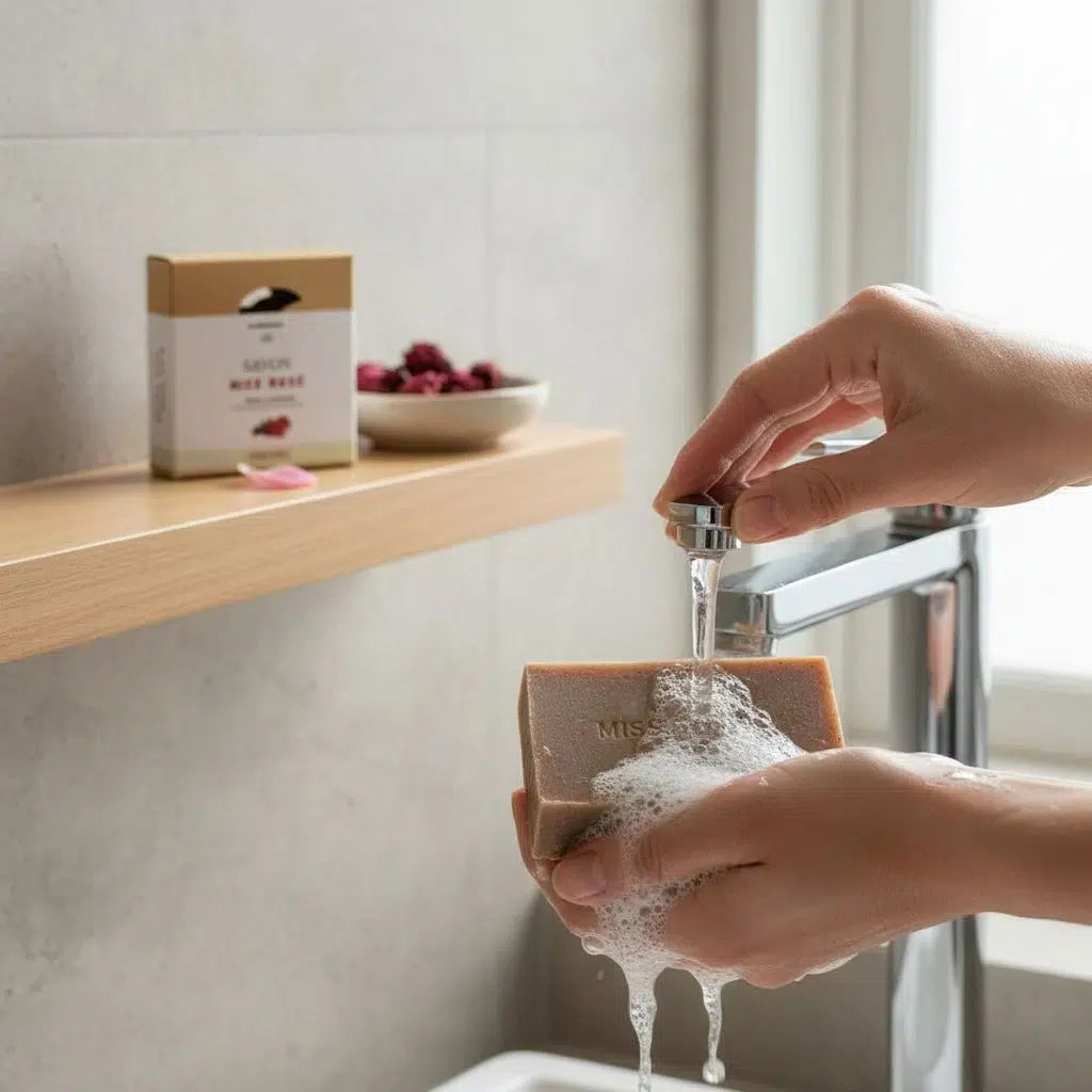 Savon naturel Miss Rose hydratant au bissap et géranium premium