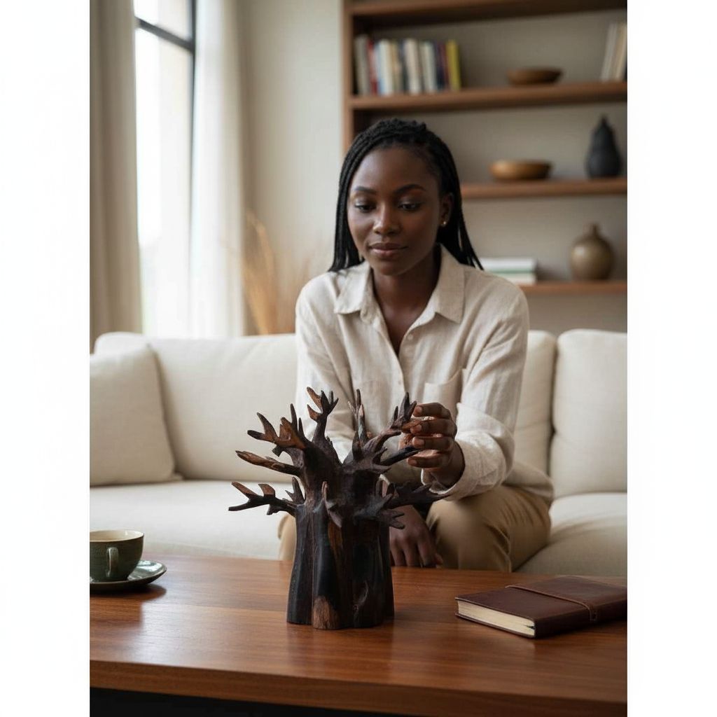 Sculpture baobab en bois ébène