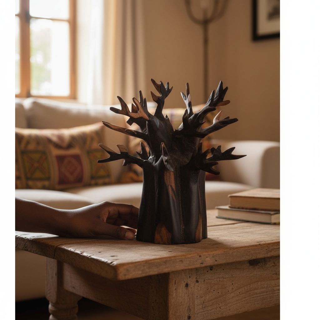 Sculpture baobab en bois ébène