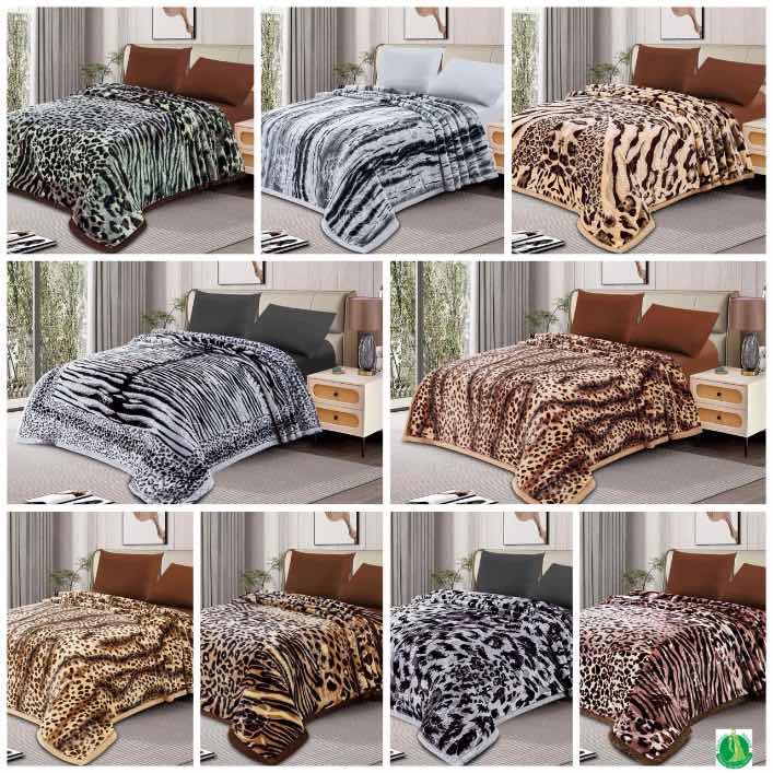 Couverture lourde 4,5 kg double face motif tigre gris, plaid chaud et épais