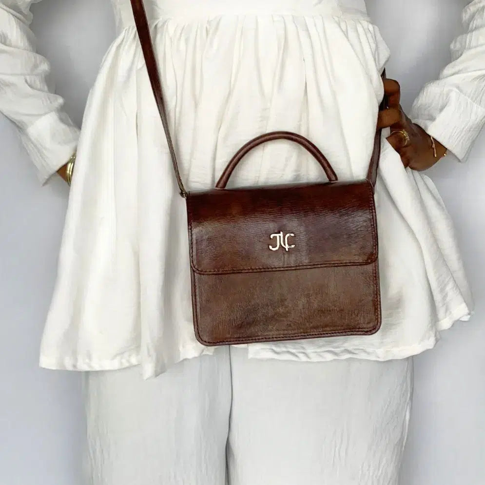 Sacoche Marigold en cuir véritable marron